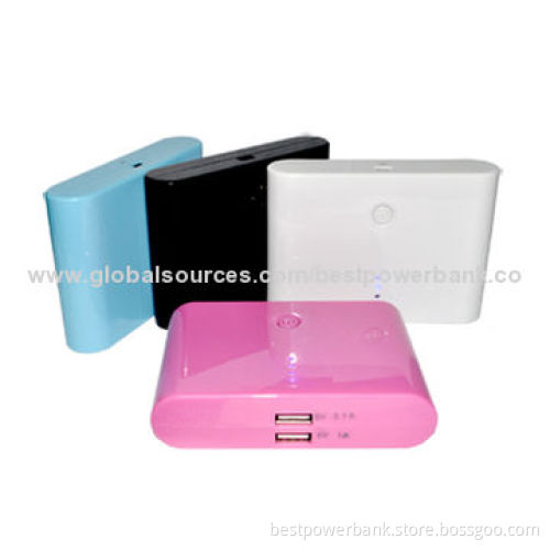Cheap Colorful Dual USB Portable Power Pack Mobile Phone Battery Chargers, w/Plug-and-play Function